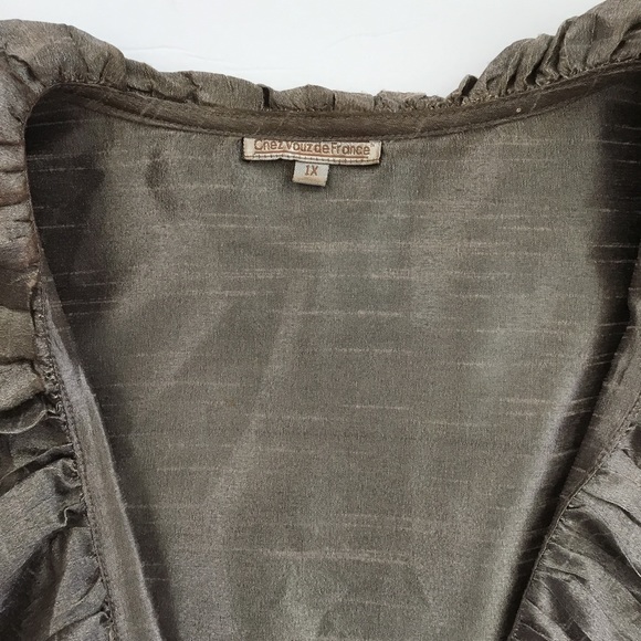 Chez Vouz de France Blouse Silk Size 1X - Picture 5 of 7